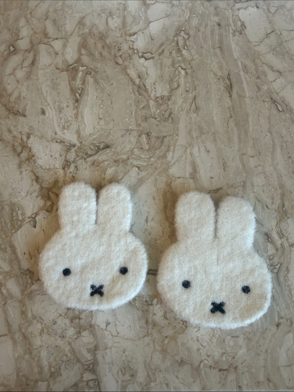 Kids Plush Bunny Hair Clips - White
